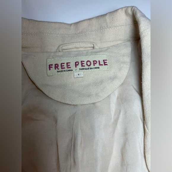 Free People Olivia Blazer Jacket in Sand/Cream Size L - Picture 9 of 9